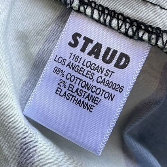 STAUD Sea Skirt Womens 4 Formentera Stripe Midi A-Line Cotton Blend Side Zip - Picture 9 of 11